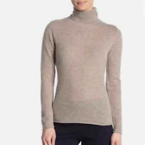 Magaschoni Cashmere Turtleneck Sweater Gray Sz large